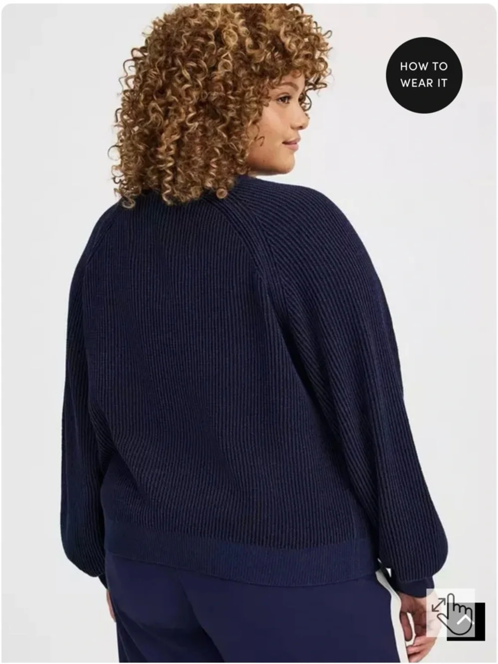 torrid Navy Ribbed Button-Up Cardigan - Picture 2 of 4